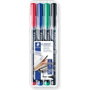Staedtler Lumocolor 317 WP Estuche de 4 Colores Surtidos punta media permanente